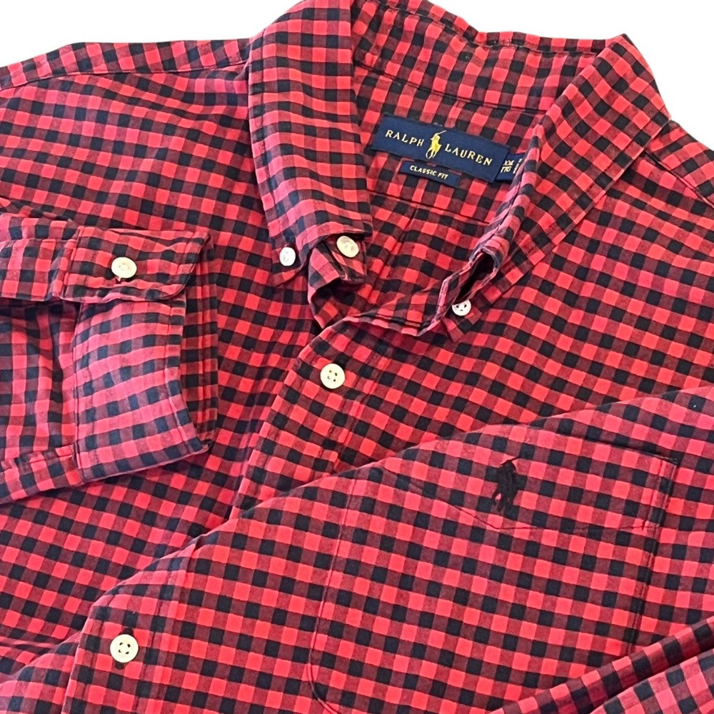 Polo Ralph Lauren Classic Fit Long‎ Sleeve Button Up Shirt Mens XXL Buffalo